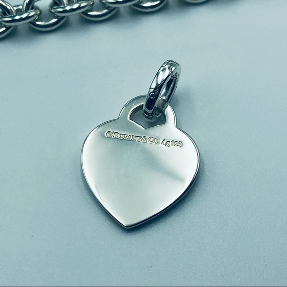 Tiffany & Co CUSTOM New York Heart ID Tag Apple Charm Bracelet with PACKAGING - Picture 9 of 14